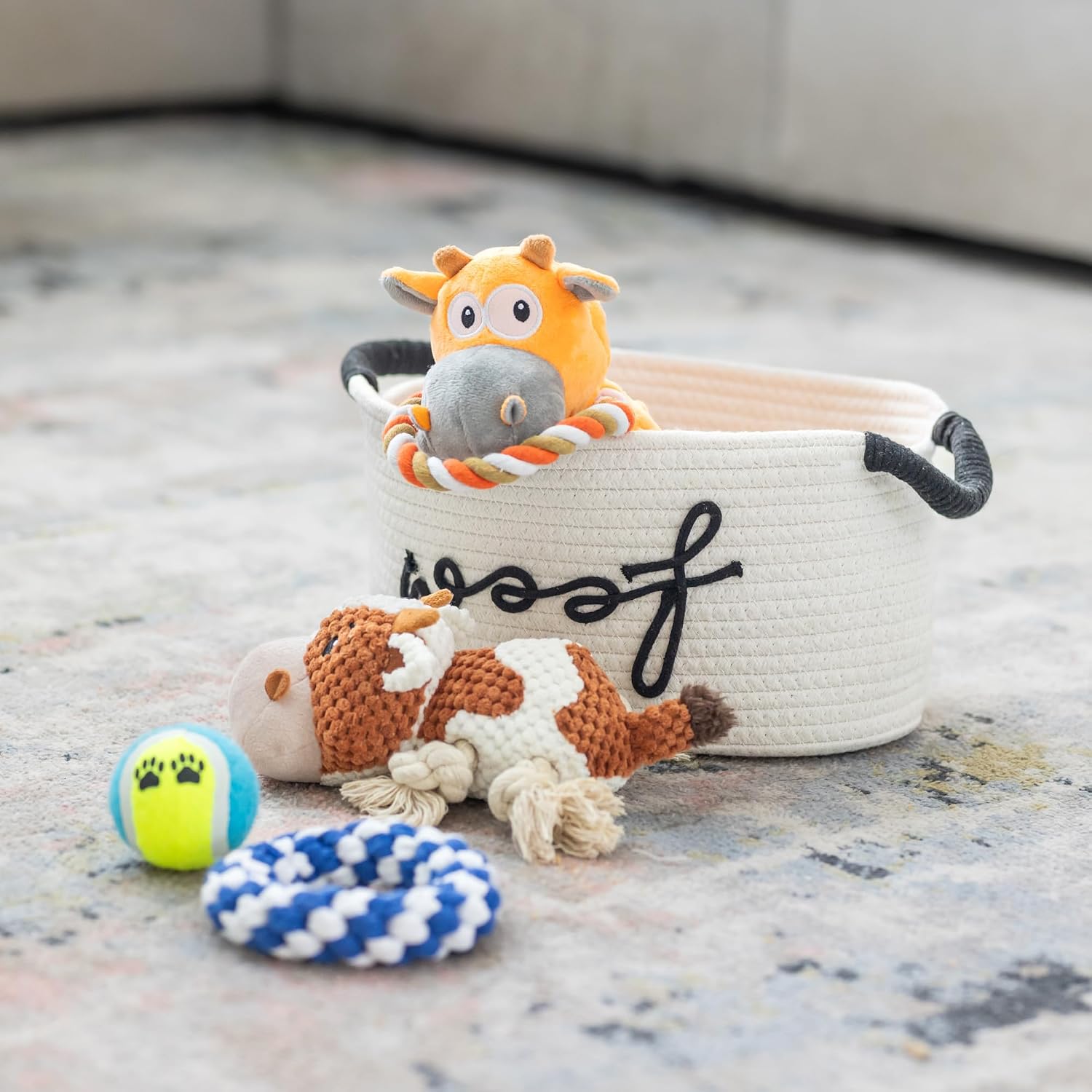 New puppy gift basket - premium puppy starter kit and dog gift basket with dog toys - perfect doggie birthday gifts and puppy necessities with pet toy basket - view 3