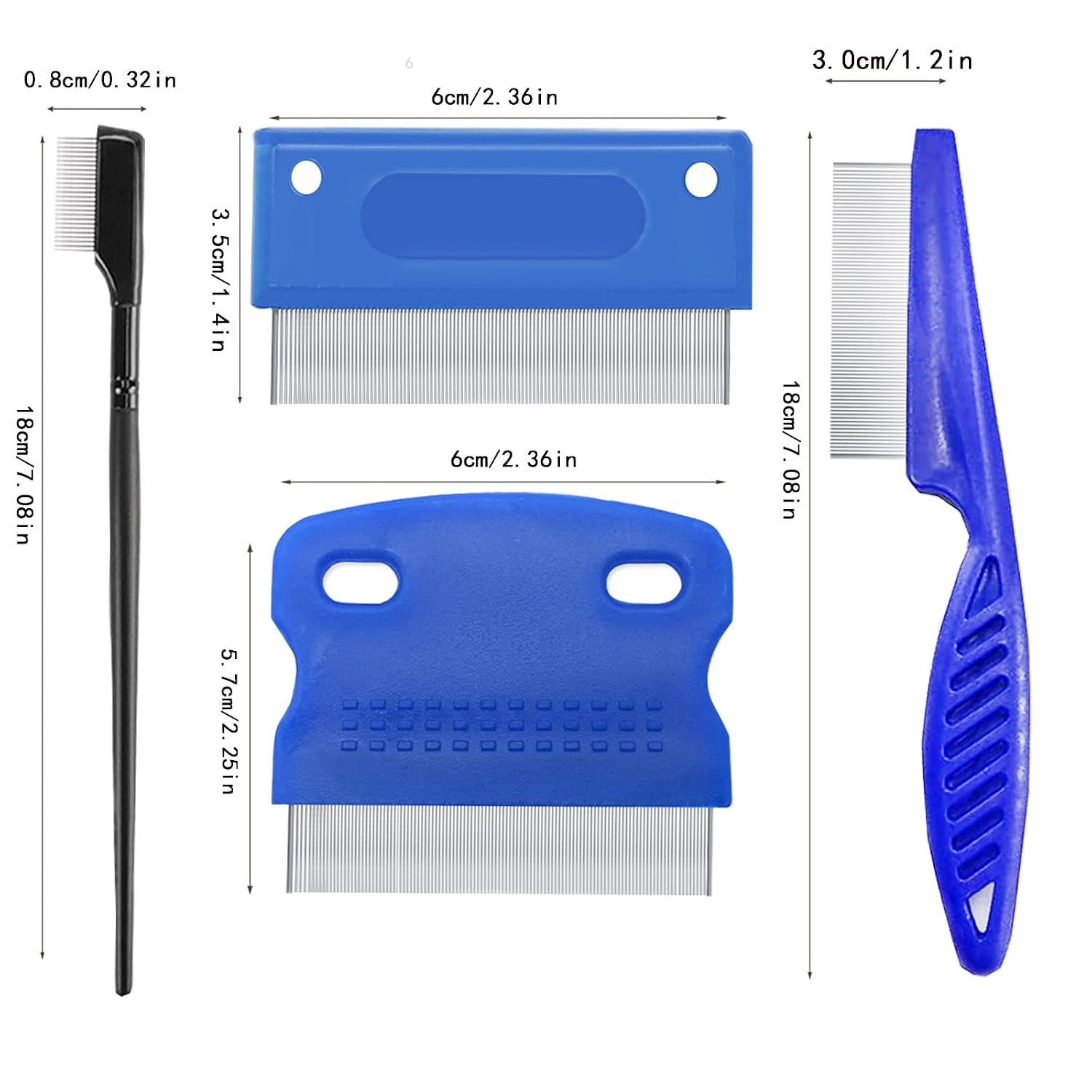 5 Pieces Grooming Combs - Tear Stain Remover for Pets, Lice and Flea Remover, Dandruff and Mucus Removal for Small Dogs and Cats - view 2