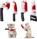 4Pcs Cat Toys, Horror Halloween Knife-Shaped Kitten Catnip Crinkly Sound Toys, Indoor Exercise for All Cat Breeds 6.5 Inches | Crinkly Sound Toys, Indoor Exercise for All Cat Breeds 6.5 Inches