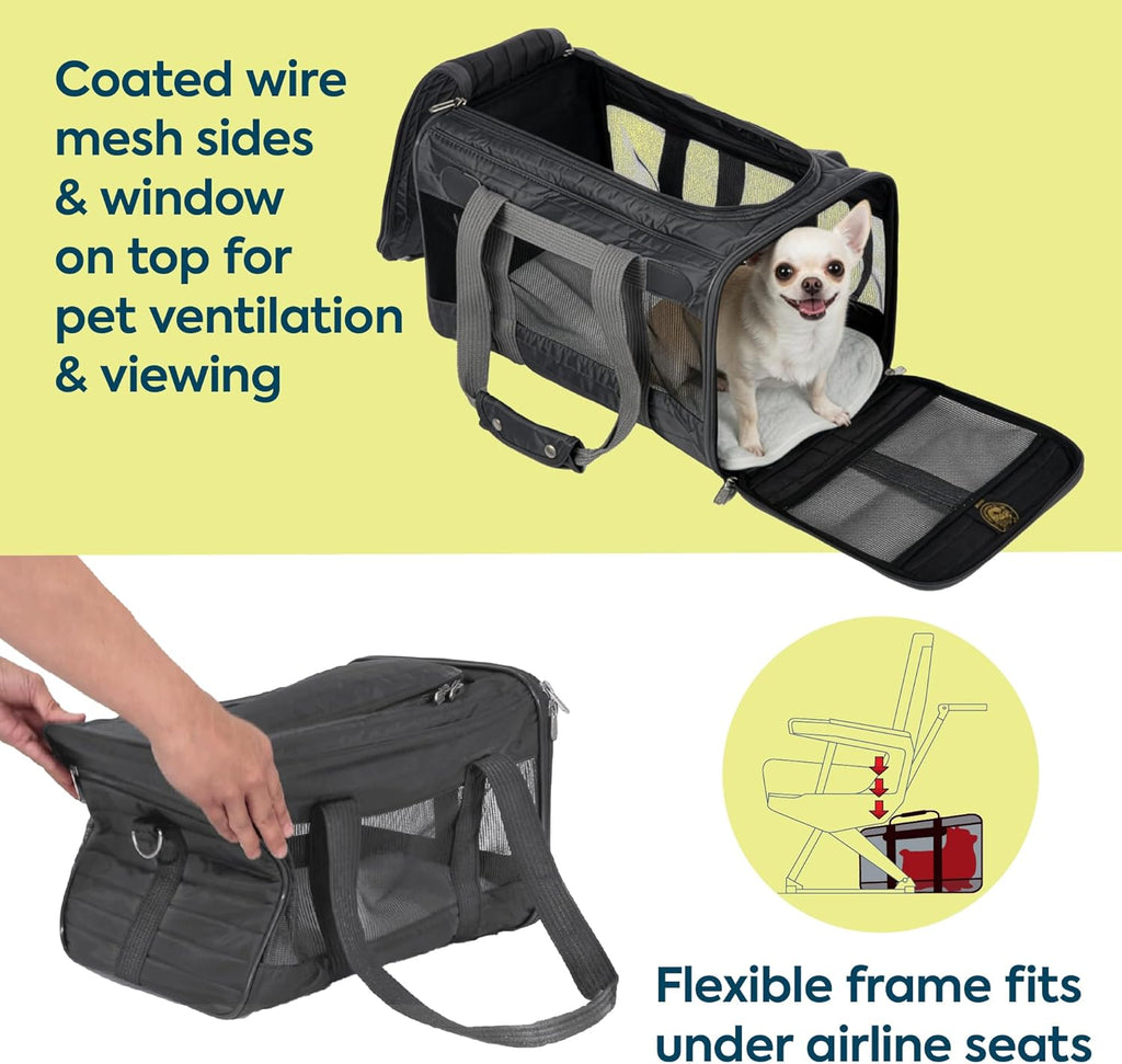 Original Deluxe Travel Pet Carrier, Airline Approved & Guaranteed On Board - Charcoal Gray, Medium - view 2
