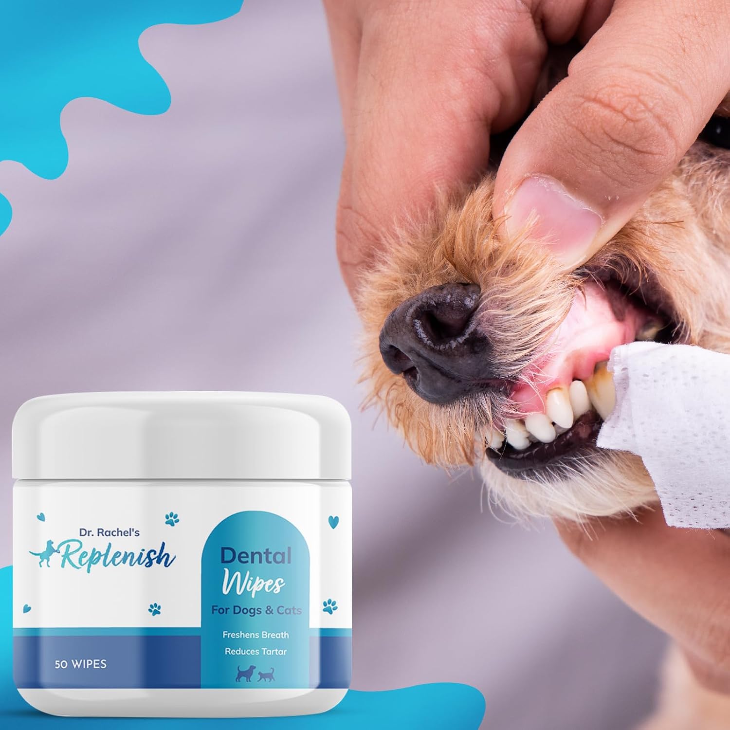 Dental Wipes for Dogs and Cats Teeth Cleaning, Dental Finger Pads | Dr. Rachel's Easy-To-Use Pet Dental Finger Wipes For Effective Teeth Cleaning. Suitable For Dogs And Cats - 50 Count - view 5