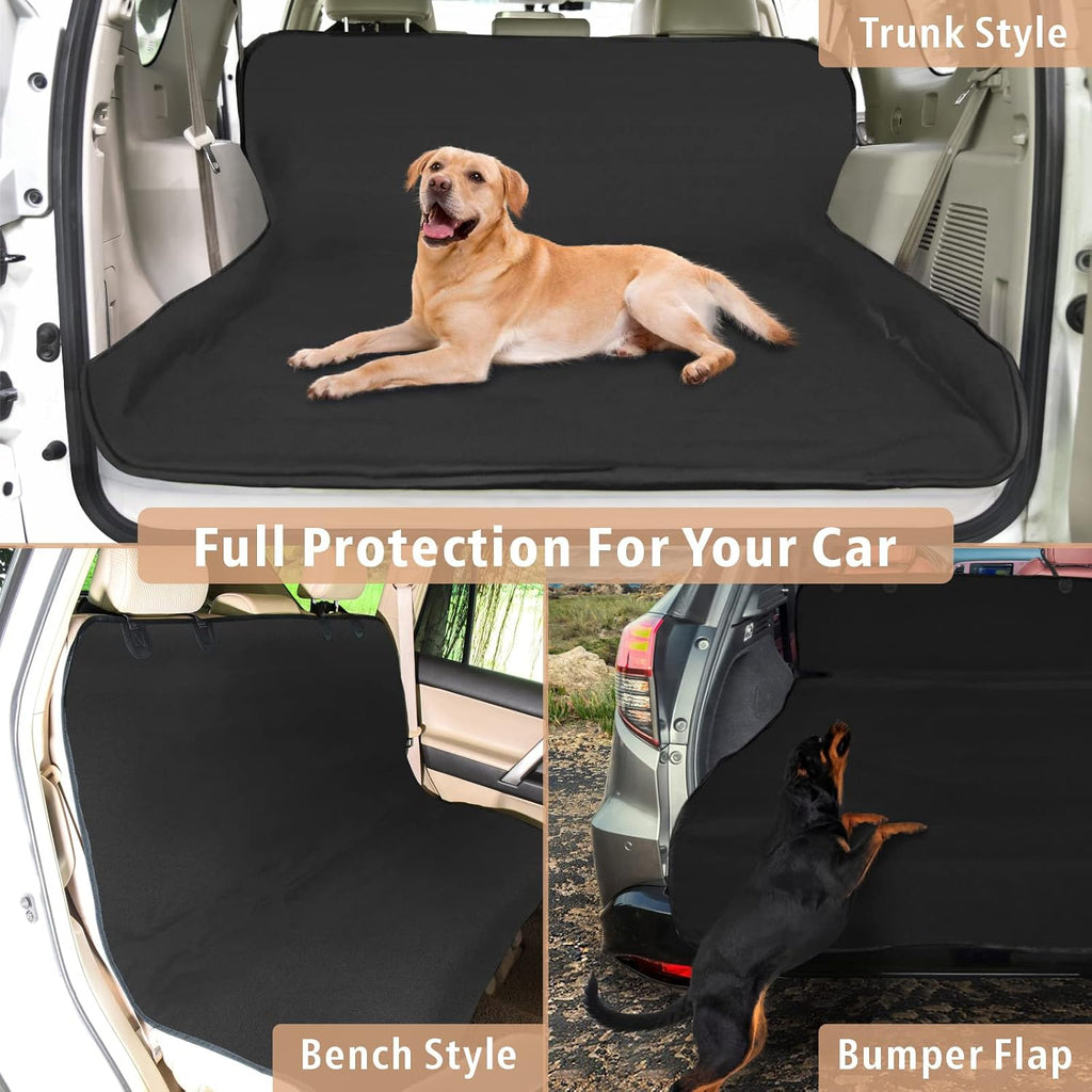 SUV Cargo Liner for Dogs - 55 x 90 Inches Cargo Cover, Black | Water Resistant, Bumper Flap, Low-Profile Padded Car Trunk Dog Cover Prevents Scratches Pet Hair Mud Dirt for SUV Road Trips - view 3