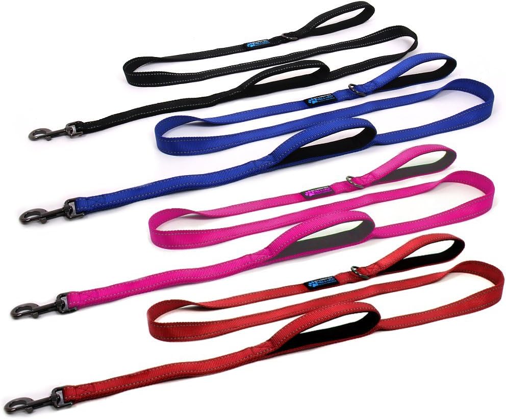 Double Handle Traffic Dog Leash - Reflective, Donates to Dog Rescue (Black, 6 FT) - view 8