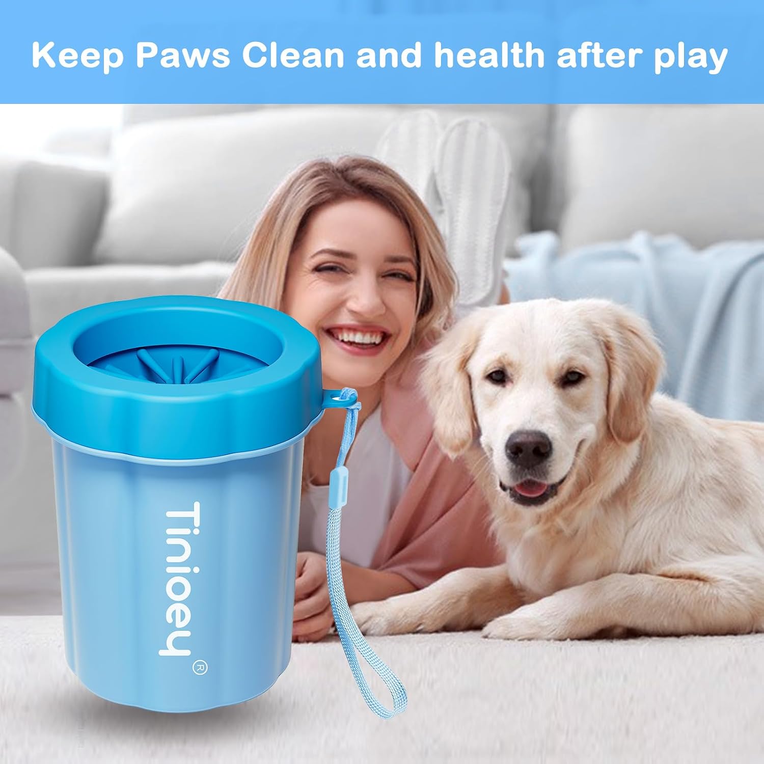 Dog paw cleaner cup, medium dog paw washer with silicone brush | muddy paw cleaner kit with towels & balm, pet foot cleaner for small & medium dogs, no rinse washer for clean paws - view 4