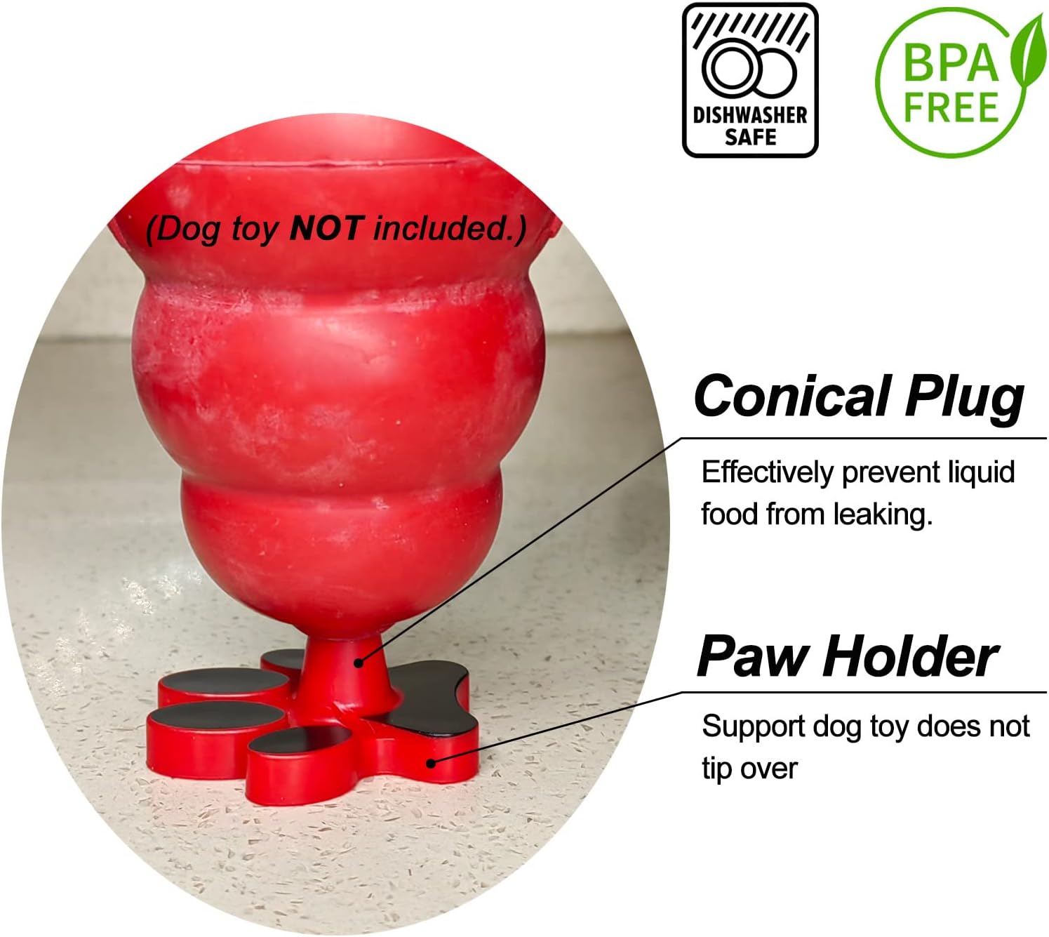 Dog Toy Holder Stopper for Classic Sizes XS to XXL, 4 PCS | Prevent Leakage, Hold Dog Chew Toy Steady, Makes Filling and Freezing Easier, Easy to Clean, Reusable - view 2