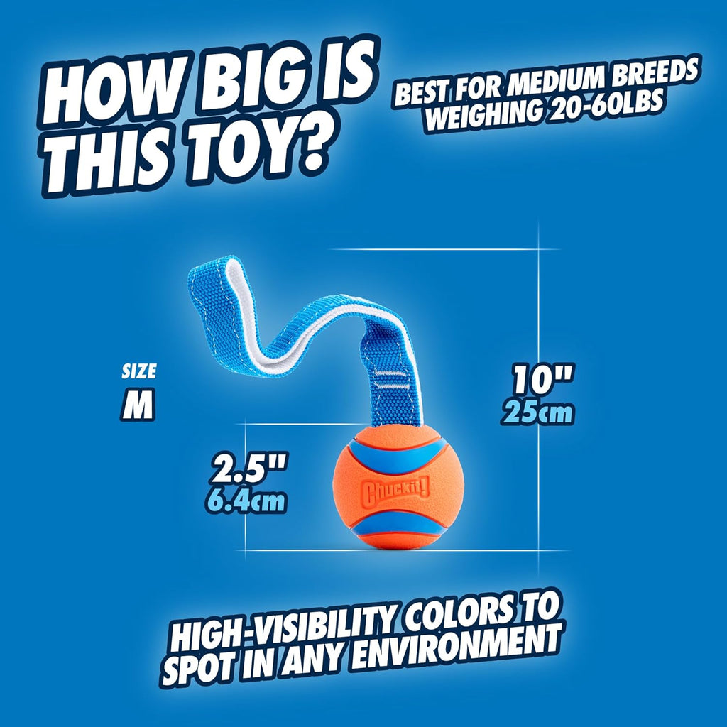 Ultra tug dog toy, medium fetch and dog ball tug toy for dogs 20-60 pounds - view 4