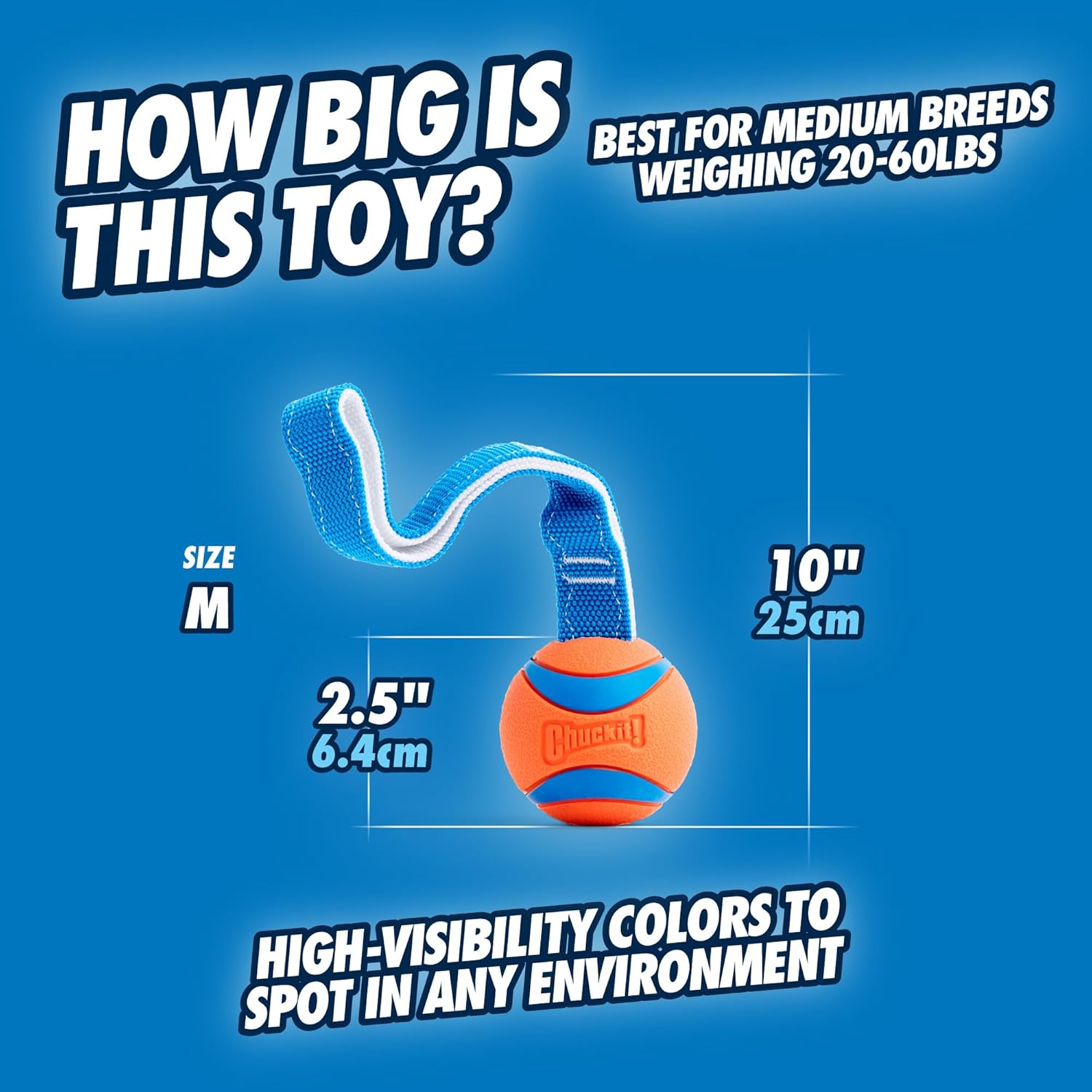 Ultra tug dog toy, medium fetch and dog ball tug toy for dogs 20-60 pounds - view 4