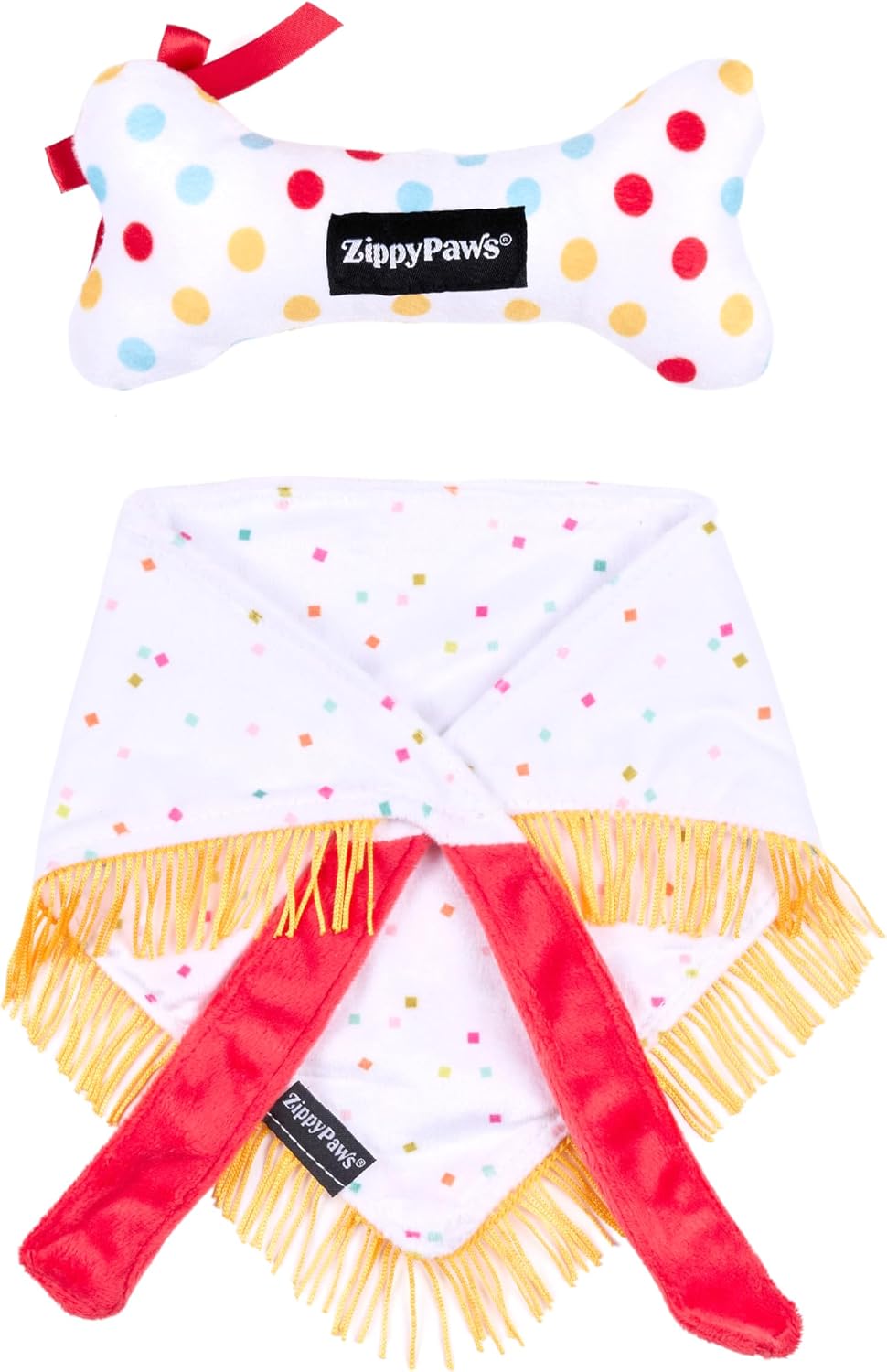 Dog Birthday Gift Bandana & Bone - Cute Accessories for Girl & Boy Dogs, Holiday Set, Fits Small, Medium, & Large Dogs, Stuffed Plush Toy, Machine Washable Handkerchief - One Size Fits Most - view 2