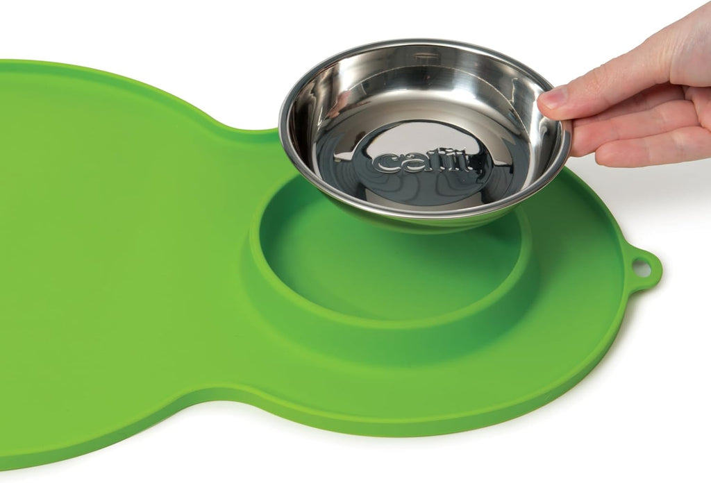 Peanut Shape Cat Placemat, Green | 17.5” x 11.4”, Medium, Model: 44012 - view 3