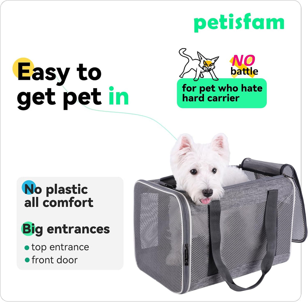 Soft pet carrier bag for cats and puppy under 20 lbs. Sturdy, safe, comfortable and lightweight - view 2