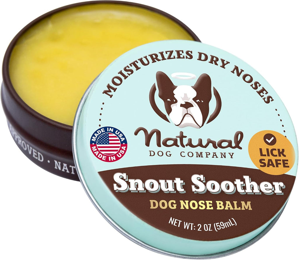 Snout Soother Dog Nose Balm – Moisturizer for Dry Crusty Noses, Summer Care for Outdoor Dogs, Hot Weather, Beach Days & Walks with Coconut Oil & Shea Butter, 2 oz Tin