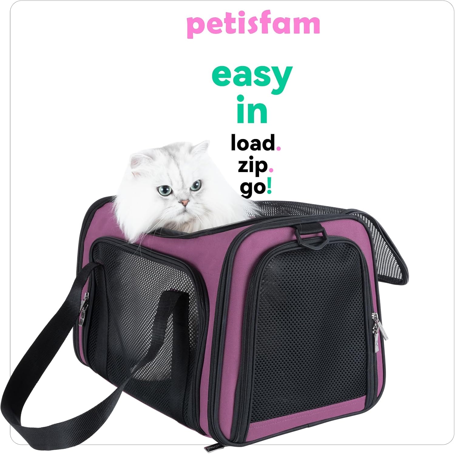 Easy load pet carrier for medium cats and small dogs - view 2