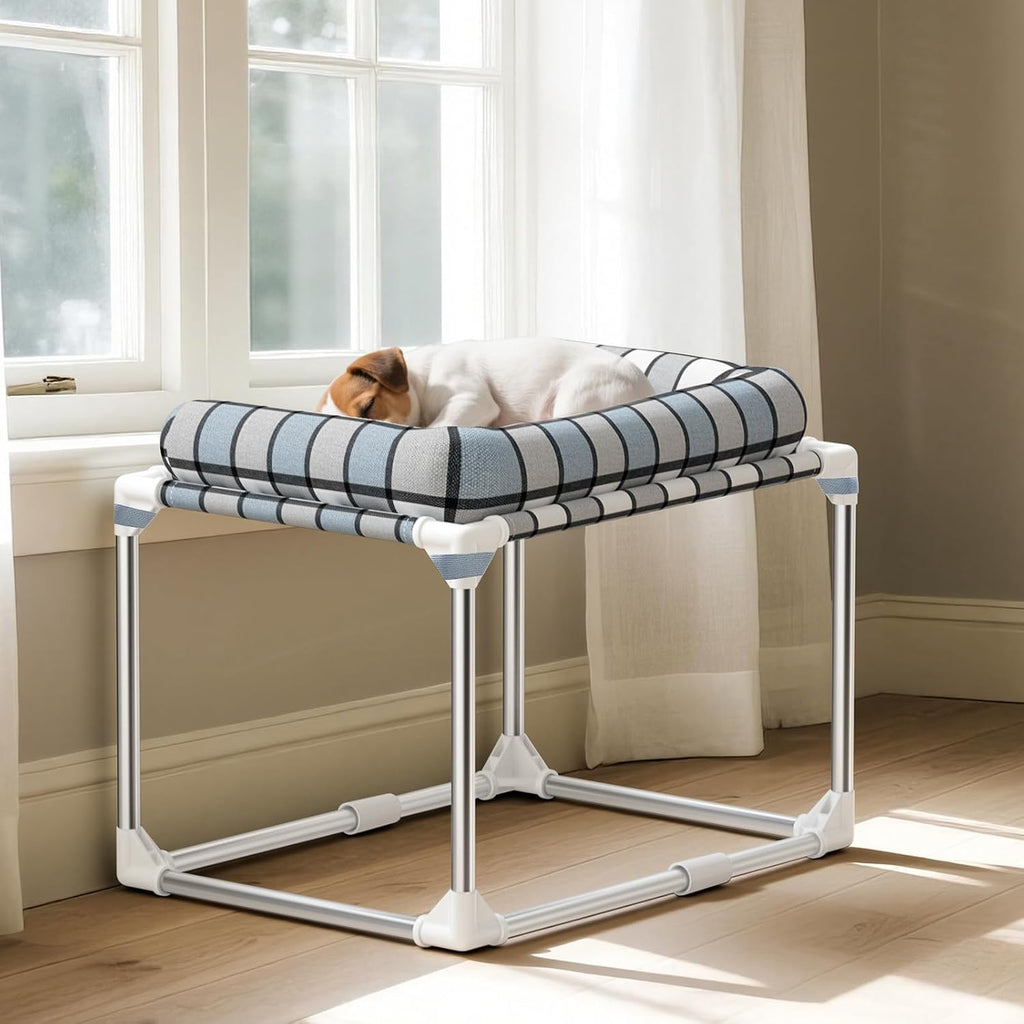 Bedside Cosleeper Dog Bed with Bloster, Height Elevated Pillow Bed Dog | Extension Attached to Human Bed for Dog Cat, Window Perch Bedside Lounge Elevated, Stainless Steel, Anti-Slip Feet - view 6
