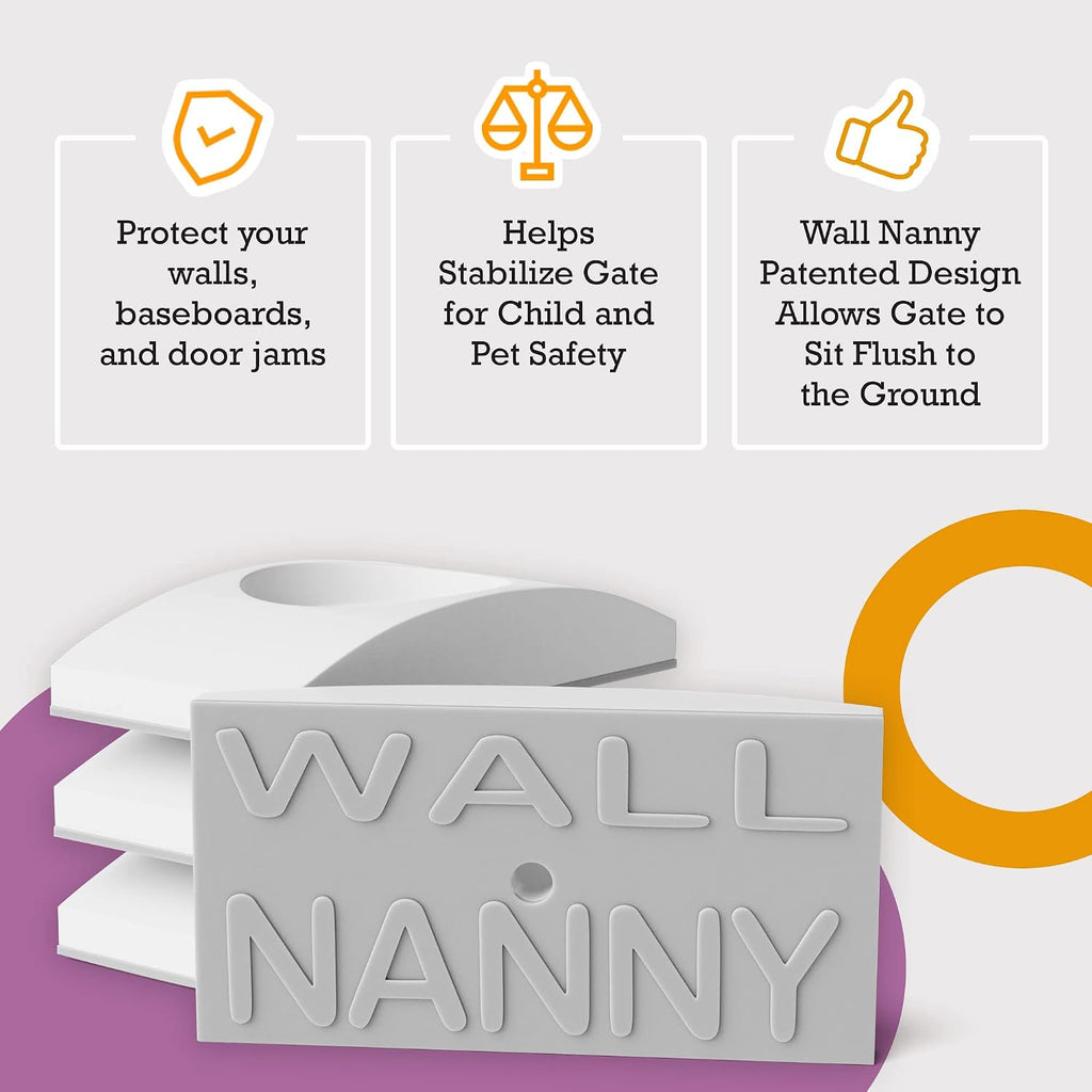 Baby Gate Wall Protector (Made in USA) Protects Walls and Doorways from Pet Gates - for Pressure Mounted Indoor Safety Baby Gates - White - view 7
