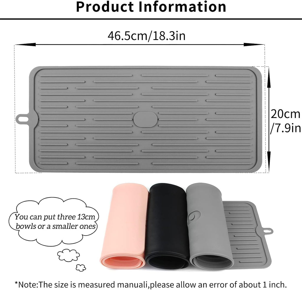 Pet Placemat for Dog and Cat, Mat for Prevent Food and Water Overflow, Suitable for Medium and Small Pet, Grey, Silicone - view 2
