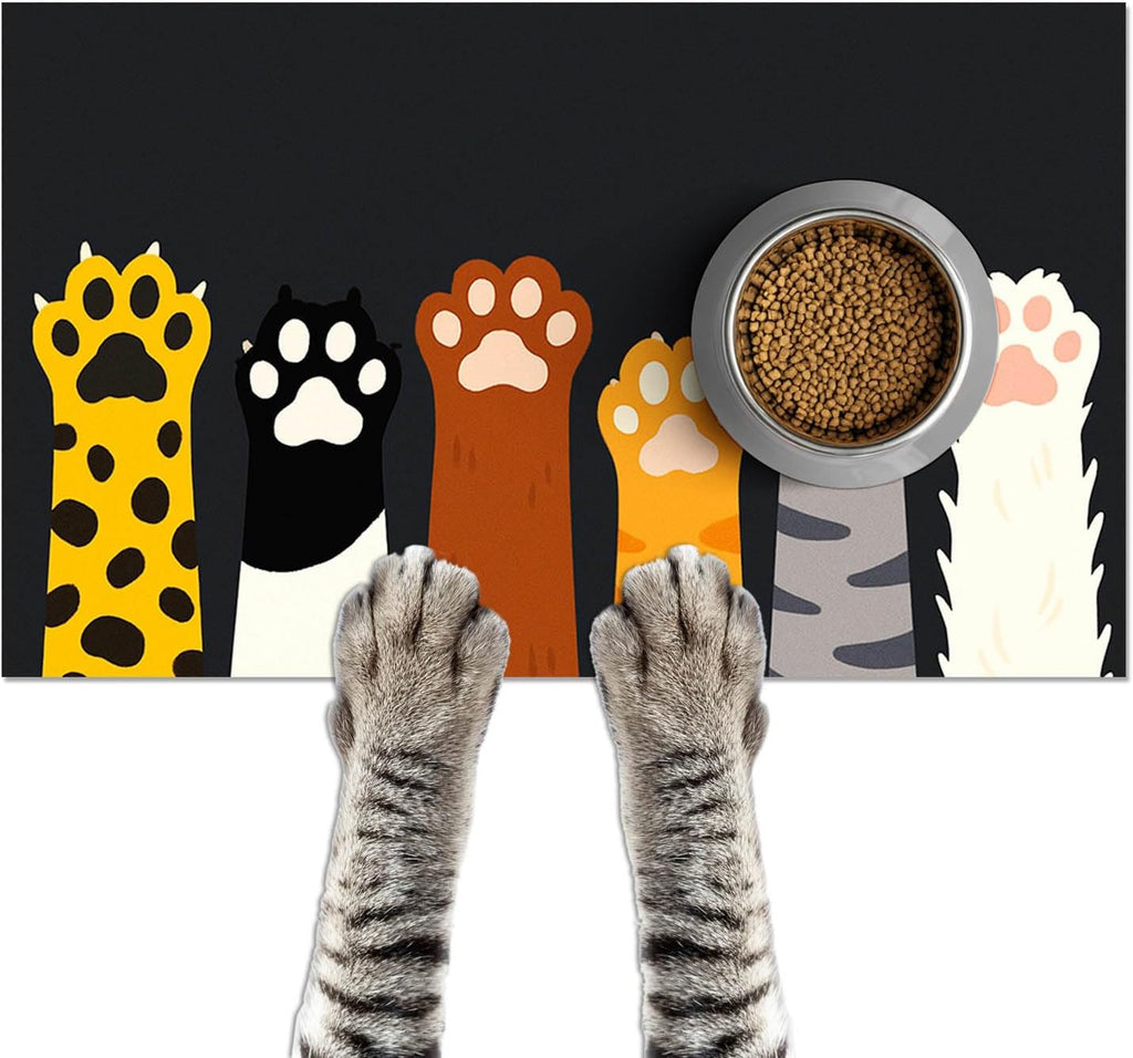 Puppy Feeding Mat Pink Leopard Print Meal Pad 20 x 12 Inch | Non Slip Dog Bowl Mat Food Bowl Floor Mat for Kitchen Floor Feeding Station and Home Pink Leopard Print - view 3