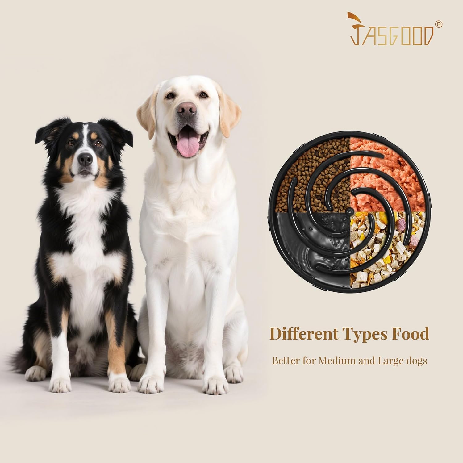 Slow Feeder Dogs Bowl for Large Medium Dogs,Anti-Gulping Pet Slower Food Feeding Bowls Stop Bloat,Preventing Choking - view 4