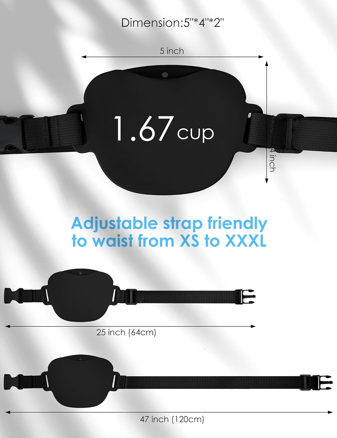 1.67 Cup Dog Treat Pouch with Training Clicker (Black) | Magnetic Closure, Silicone Bag with Waist Belt for Pet Training & Walking, Easy One-hand Treat Access - view 6
