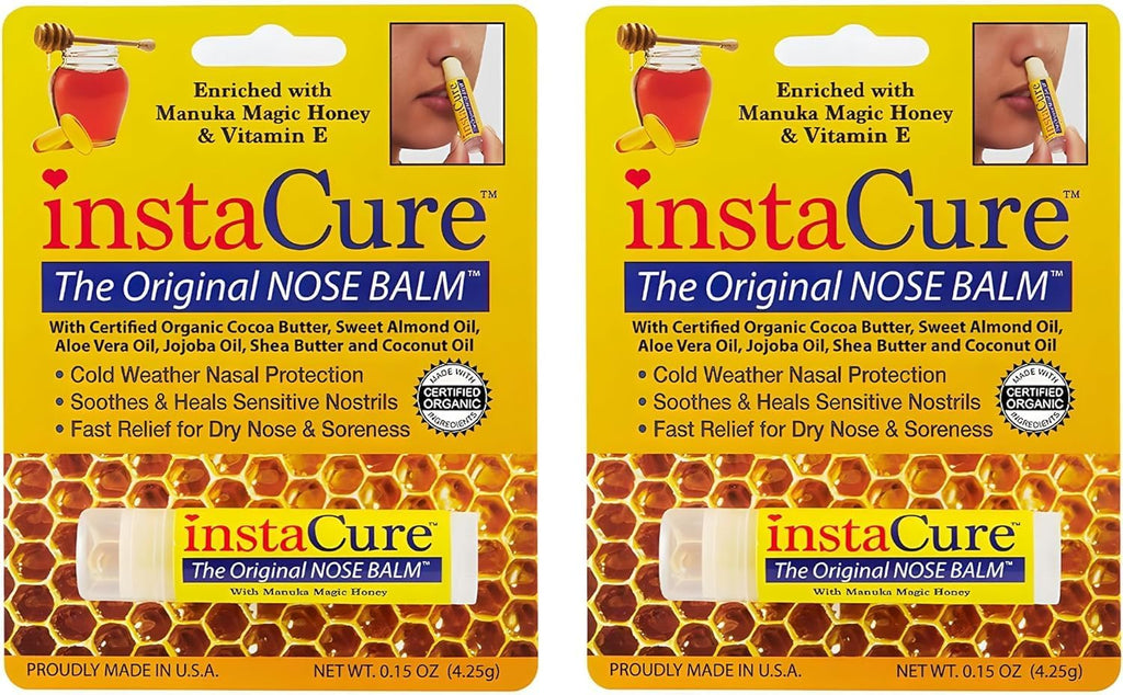 Original Nose Balm. Fast Relief for Cracked Dry & Sore Noses with Raw Manuka Honey Vitamin E Shea Butter Aloe Vera Oil. Heals Dog’s Dry Cracked Nose (2 Pack)