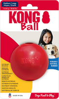 Ball with Hole, Natural Rubber Fetch Toy, Red, for Large/Medium Dogs | Durable Natural Rubber Fetch Ball with a Hole, Great for Training & Interactive Playtime with Your Dog