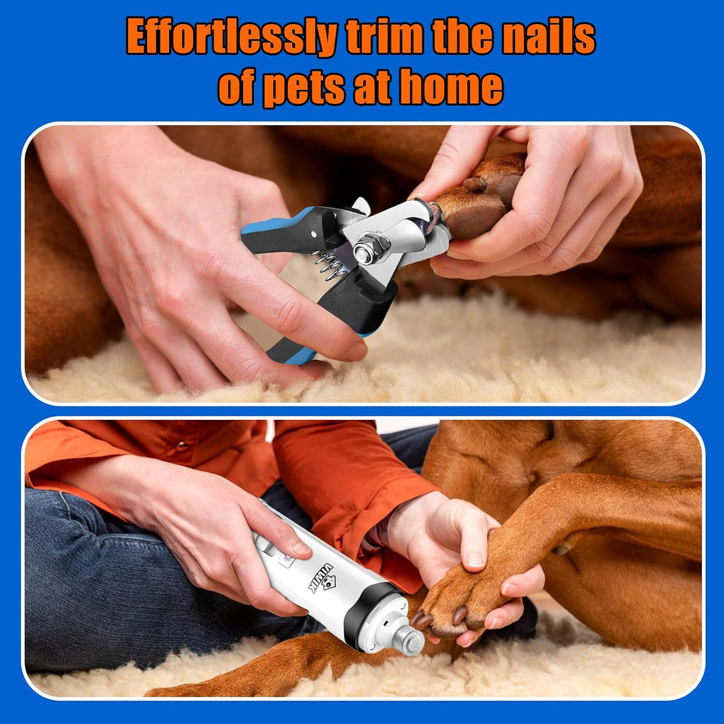 Dog Nail Trimmers with Light, Cat Dog Nail Clippers, Dog Nail Grinder Quiet for Large Medium Small Dogs Paw & Cats Claw, Electric 2-Speed Pet Toenail Grooming Supplies, Gifts for Dog Lovers. - view 7