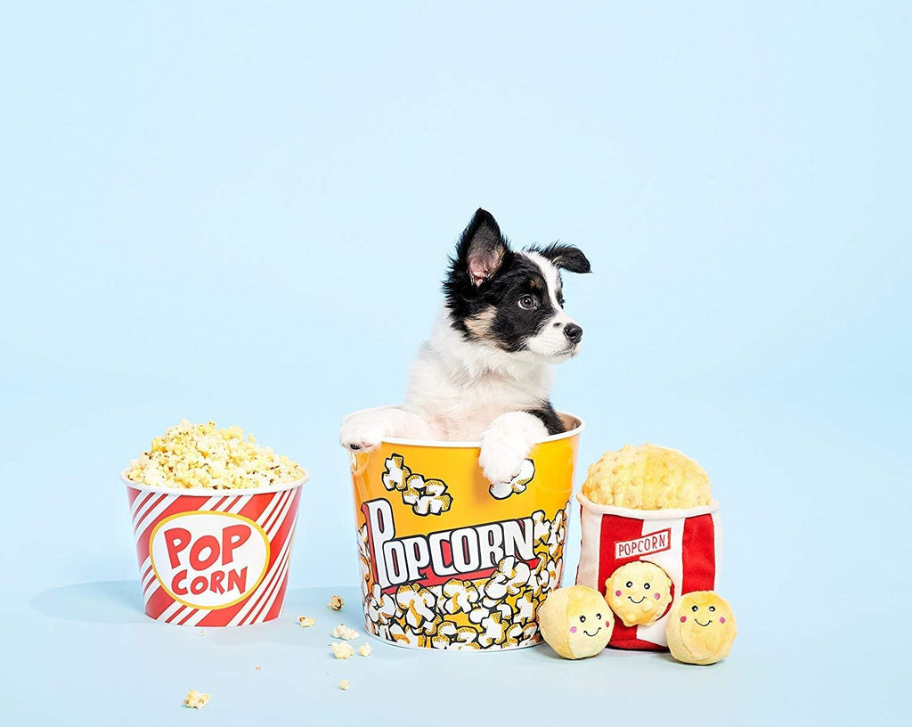 Burrow- Interactive Dog & Puppy Toys for Boredom, Stimulating Pet Products to Keep Them Busy, Hide & Seek Plush Puzzles, Squeaky Toy for Enrichment, for Small & Medium Dogs- Popcorn Bucket - view 4