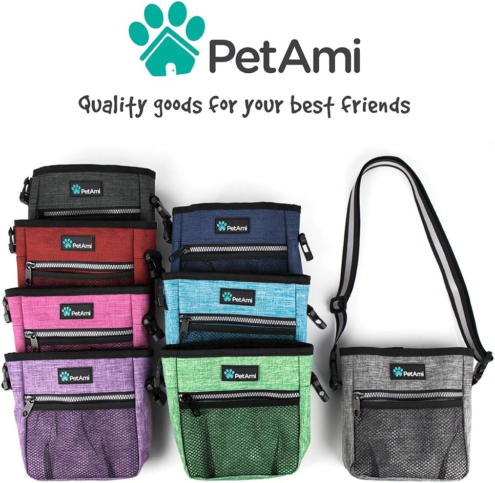 Dog Treat Pouch | Dog Training Pouch Bag with Waist Shoulder Strap, Poop Bag Dispenser | Treat Training Bag for Treats, Kibbles, Pet Toys | 3 Ways to Wear (Turquoise) | No bowl included - view 7
