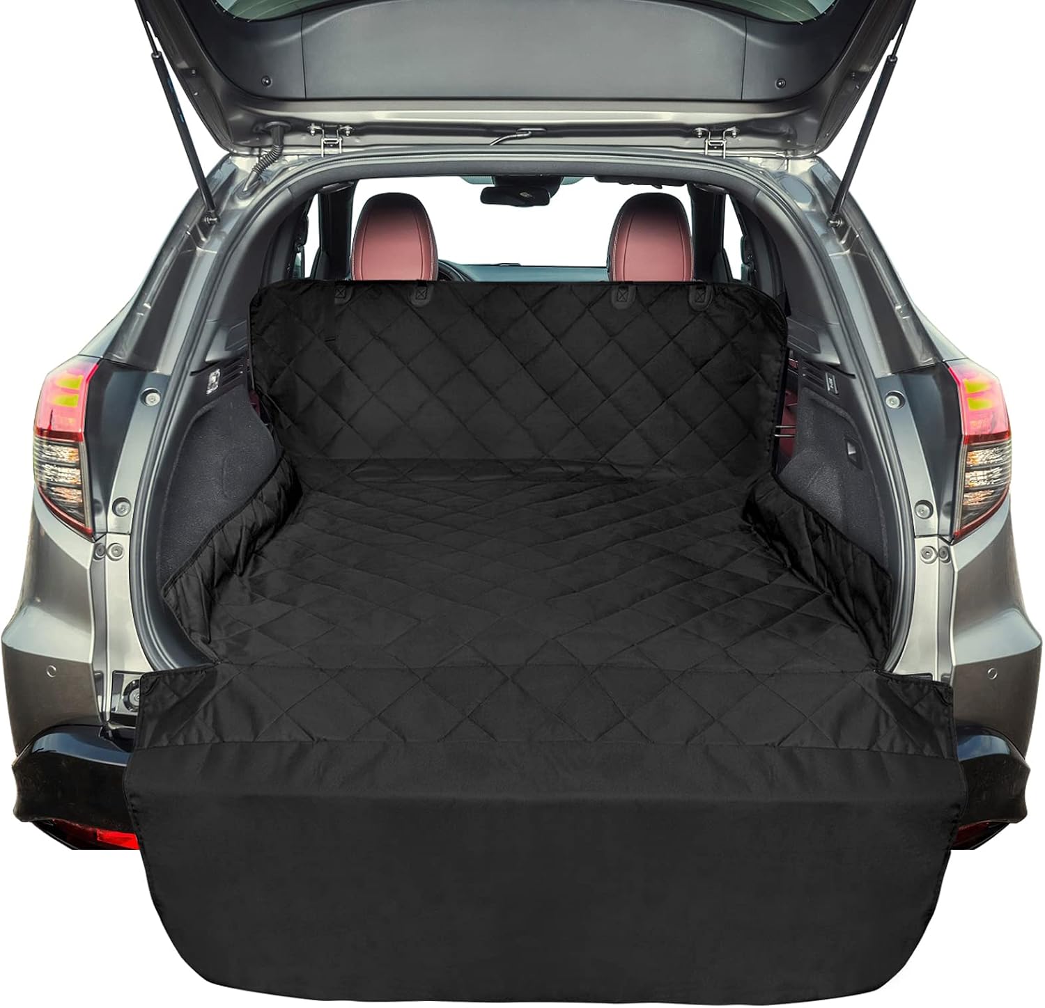 SUV Cargo Liner for Dogs - Trunk Cover with Bumper Flap Protector | Water Resistant Pet Cargo Cover with Non-Slip Mat, Dog Car Seat Cover Prevents Scratches Pet Hair Mud Dirt for Midsize SUVs
