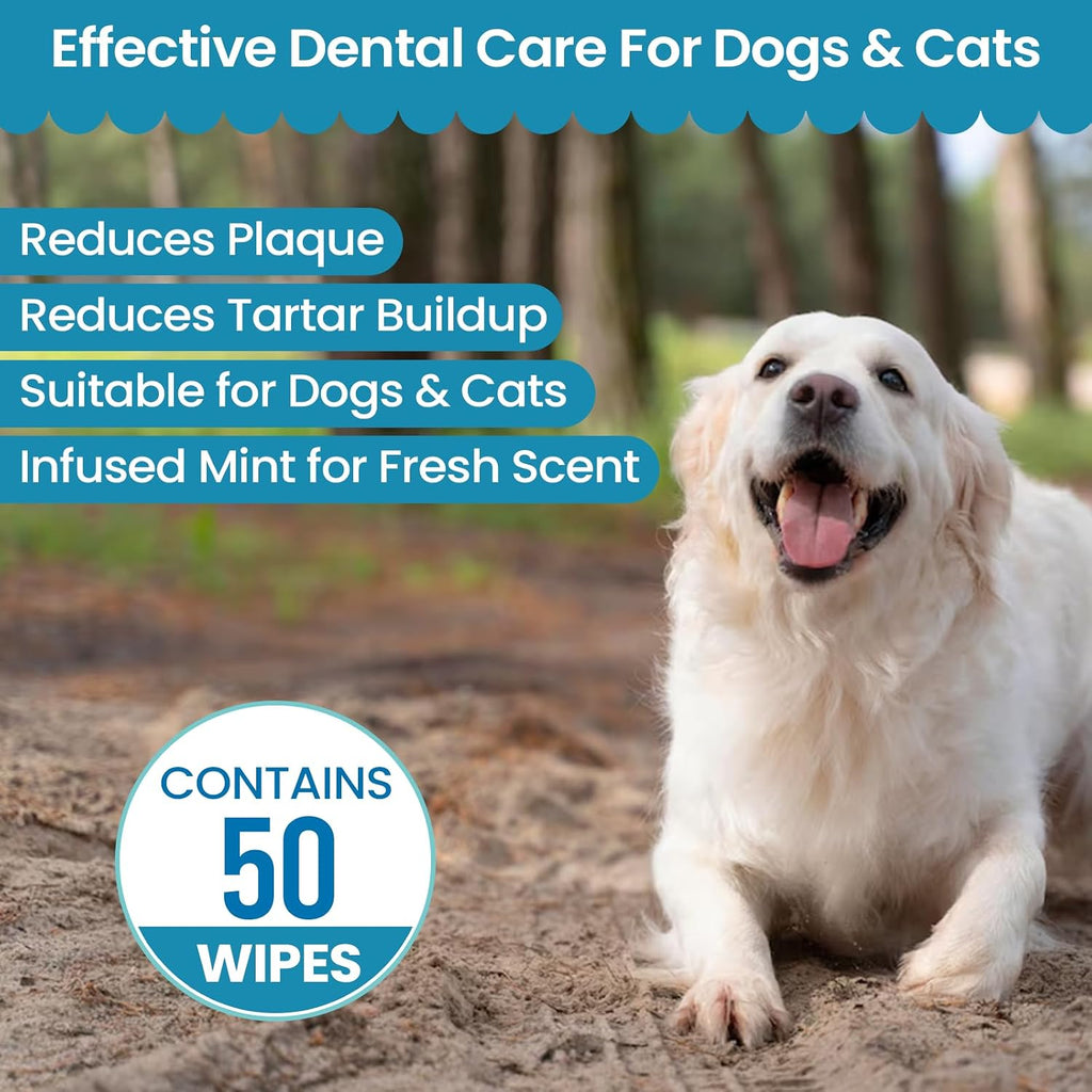 Dental Wipes for Dogs and Cats Teeth Cleaning, Dental Finger Pads | Dr. Rachel's Easy-To-Use Pet Dental Finger Wipes For Effective Teeth Cleaning. Suitable For Dogs And Cats - 50 Count - view 2