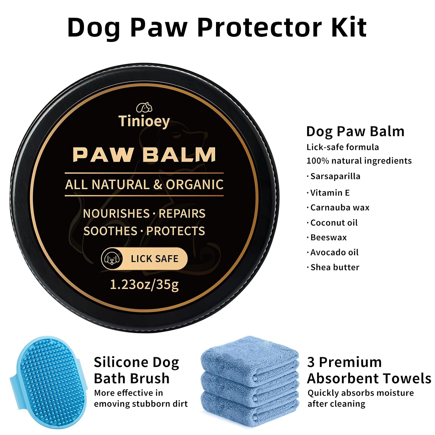 Dog paw cleaner cup, medium dog paw washer with silicone brush | muddy paw cleaner kit with towels & balm, pet foot cleaner for small & medium dogs, no rinse washer for clean paws - view 2