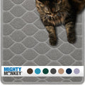 Waterproof BPA Free Cat Litter Box Trapping Mat, Easy Clean Floors, Textured Backing, Soft on Sensitive Kitty Paws, Cats Accessories, Less Waste, Stays in Place, 35x23, Slate Gray