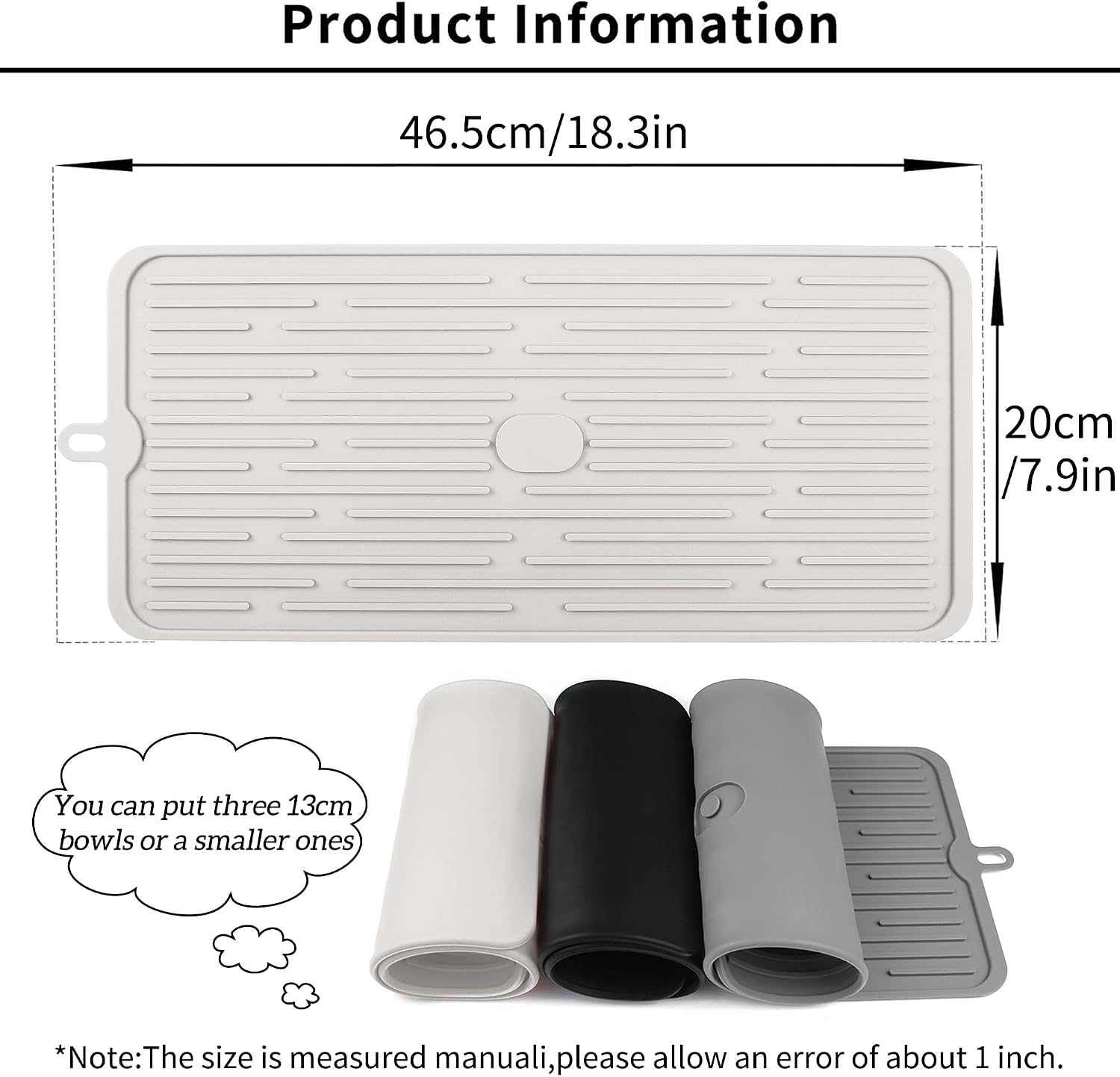 Pet Placemat for Dog and Cat, Anti-Slip Waterproof Dogs Feeding Mat Prevent Food and Water Overflow, Bowl Mats Suitable for Medium and Small Pets, Cream, Silicone - view 2