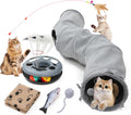 Pet Cat Tunnel Tube Cat Toys 2 Way Collapsible, Tunnels for Indoor Cats,S-Shaped Play Tube with Peephole and Hanging Ball,10.5" Maze Cats House for Puppies, Rabbits, Kitty, Kitten,Ferrets