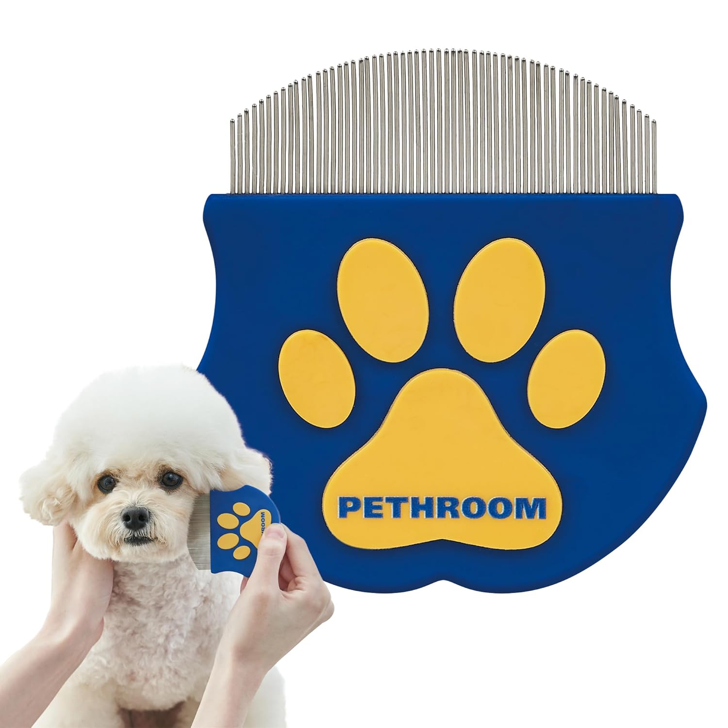Professional Eye Comb for Pets, Stainless Steel Tear Stain Remover | Gentle Round-Head Grooming Tool for Cats & Dogs, Compact & Portable for Eye Gunk Removal
