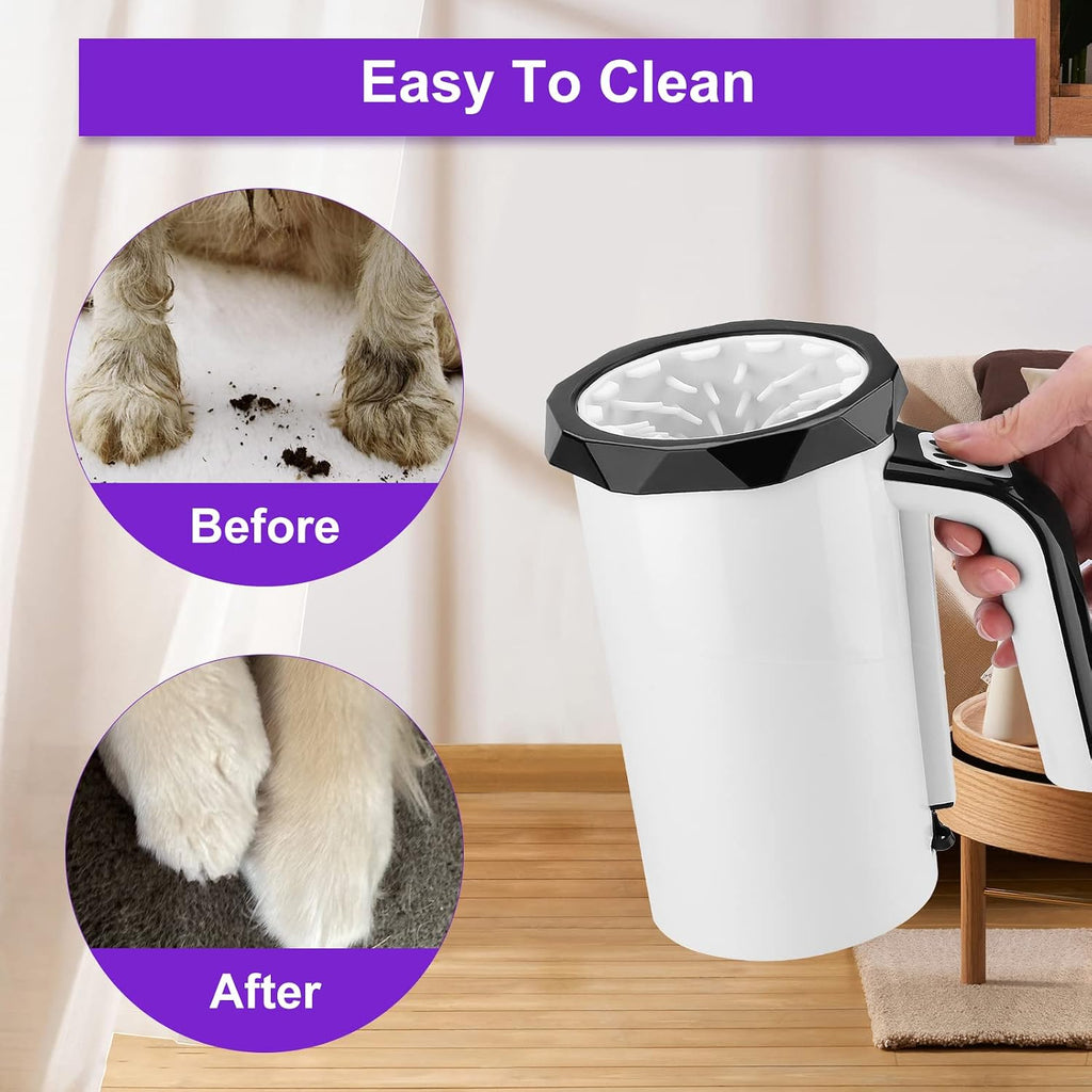 Rechargeable Automatic Dog Paw Cleaner, 2 in 1 Portable Dog Paw Washer Cup | Pet Paw Cleaner with Soft Silicone Brush, 7.4V High Power, Dog Foot Washer Suitable for Big Dog/Cat Grooming, Black - view 4