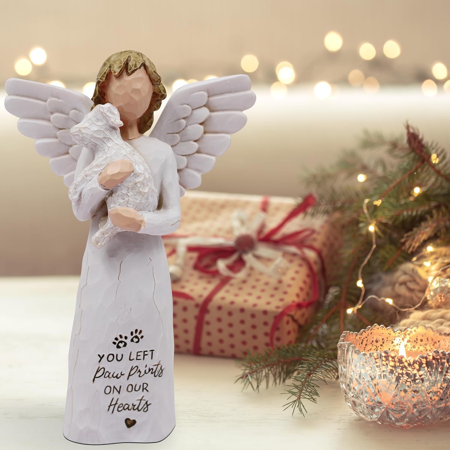 Dog Memorial Gifts for Loss of Dog Sympathy Gift Figurines White | Pet Memorial Gifts for Dog, Dog Mom Gifts for Women, Pet Remembrance Gift, Pet Loss Gifts, Resin Hand-painted Statue - view 6