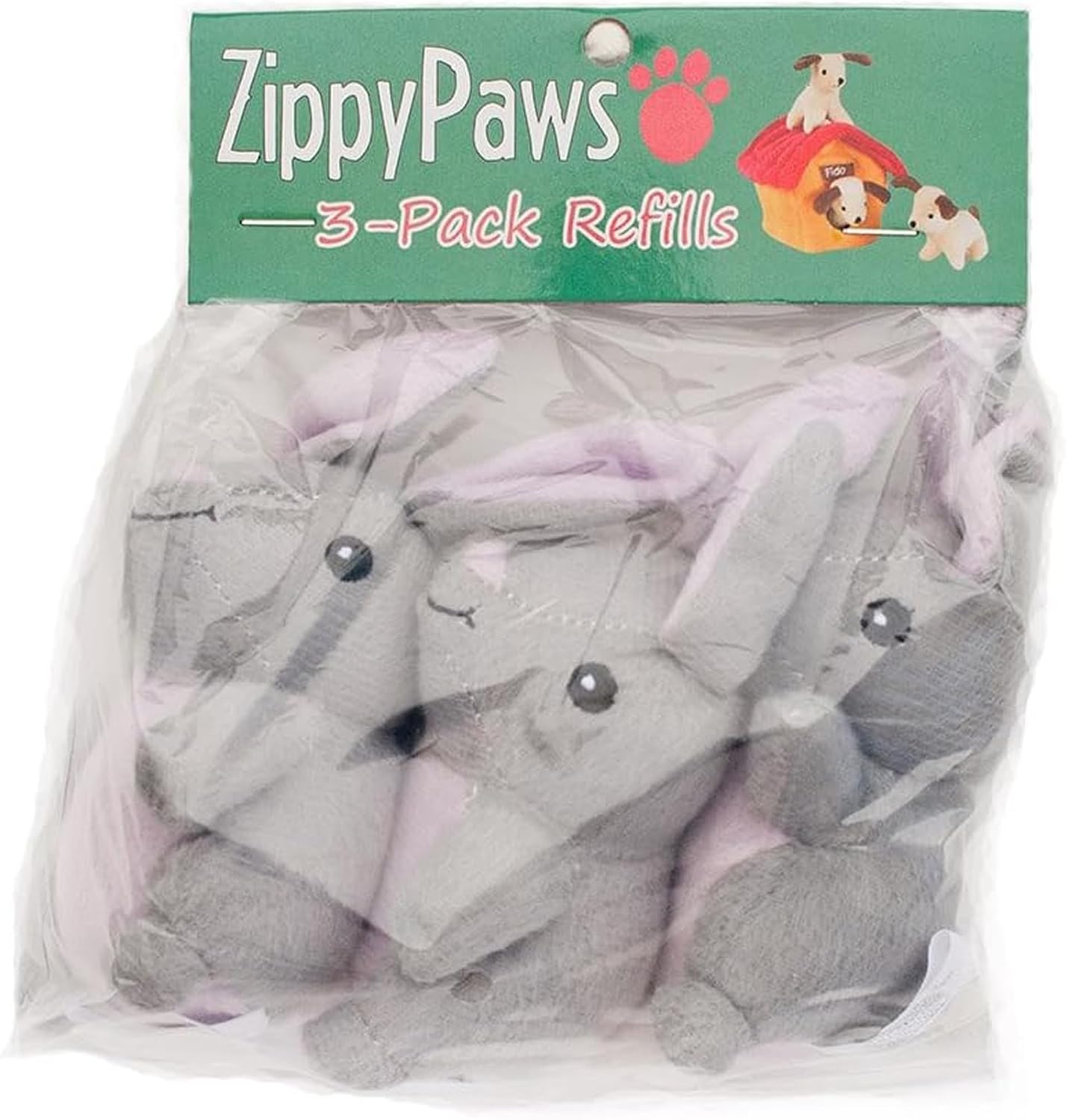 Burrow Replacement Miniz - Interactive Dog & Puppy Toys for Boredom, Stimulating Pet Products to Keep Them Busy, Plush Refills for Hide & Seek Puzzle, Squeaky Toy for Enrichment - Bunnies - view 6
