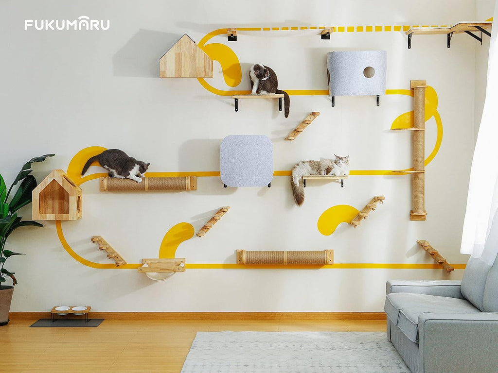 Cat Scratching Post, 35 x 4.5 Inch | Cats Walls Furniture, Rubber Wood Wall Mounted Kitten Scratcher Posts, Thicker Columns for Multi-functions - view 5