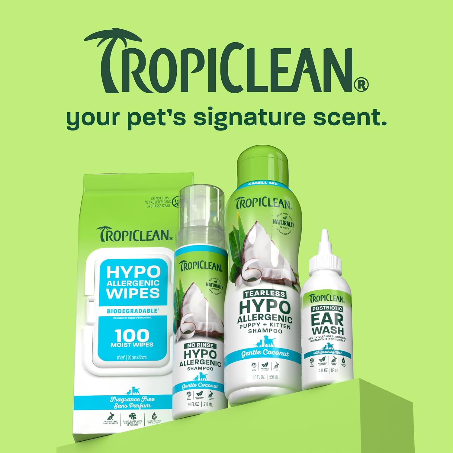 TropiClean Hypoallergenic Dog Wipes, Unscented, 100ct, 4 Pack - view 7