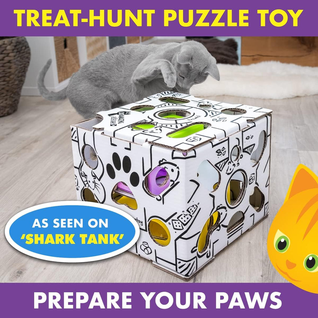 Sliders – puzzle toy for indoor cats – treat box interactive maze – enrichment feeder – best cat toy ever! - view 2