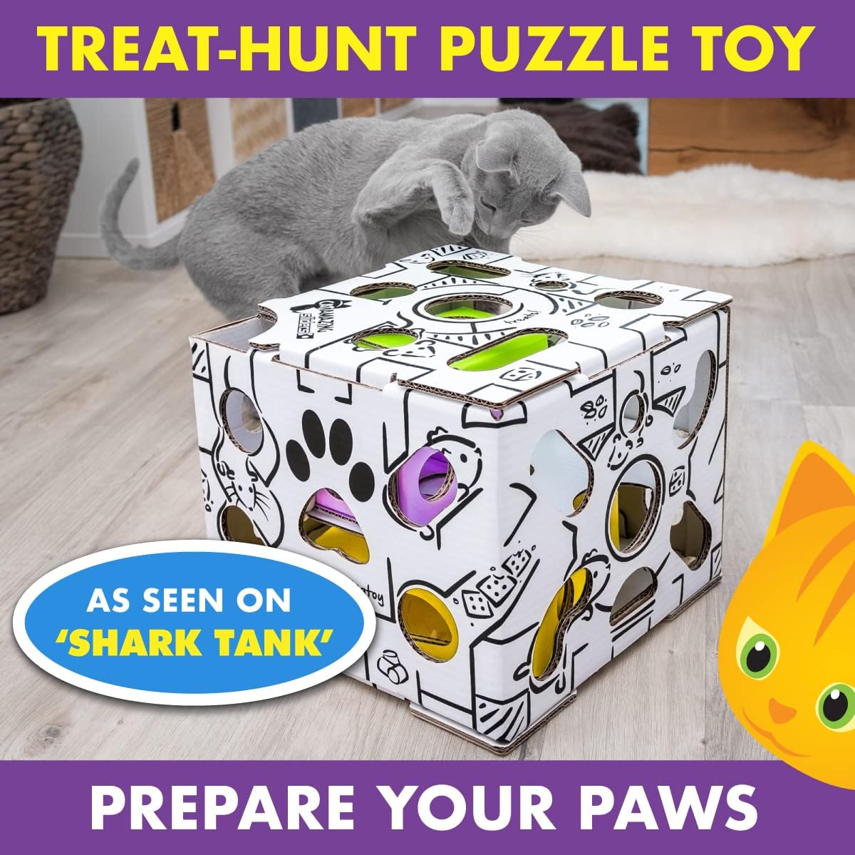 Sliders – puzzle toy for indoor cats – treat box interactive maze – enrichment feeder – best cat toy ever! - view 2