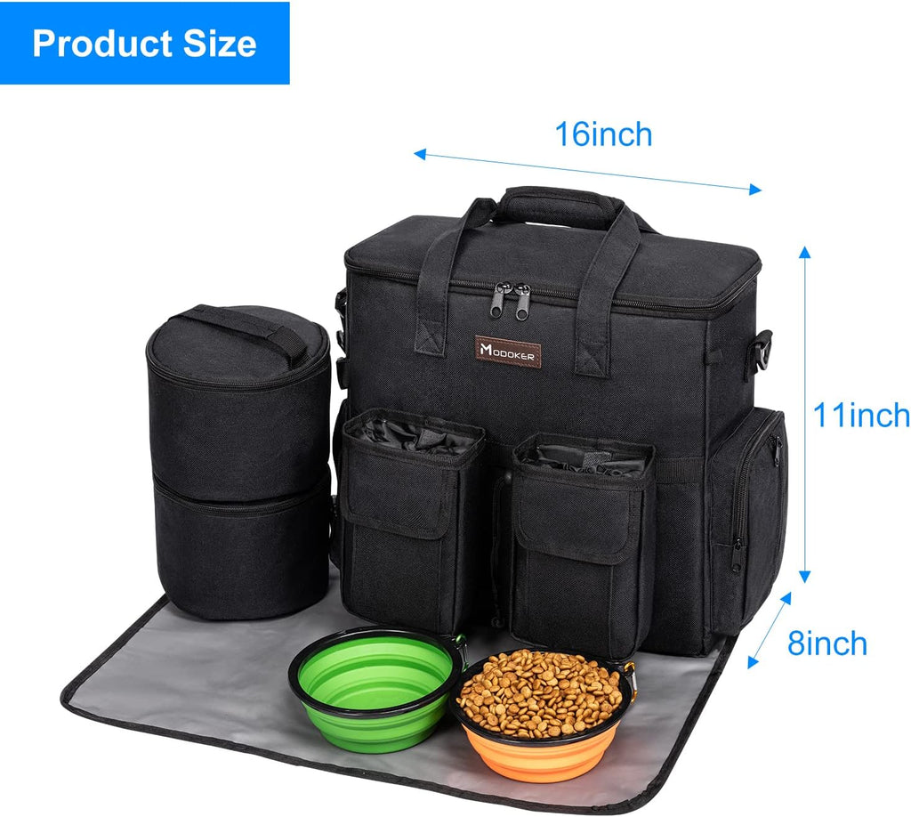 Dog travel bag, airline approved pet carrier for cats and dogs with feeding supplies, bowls, mat, and strap. Ideal for weekend trips. - view 2