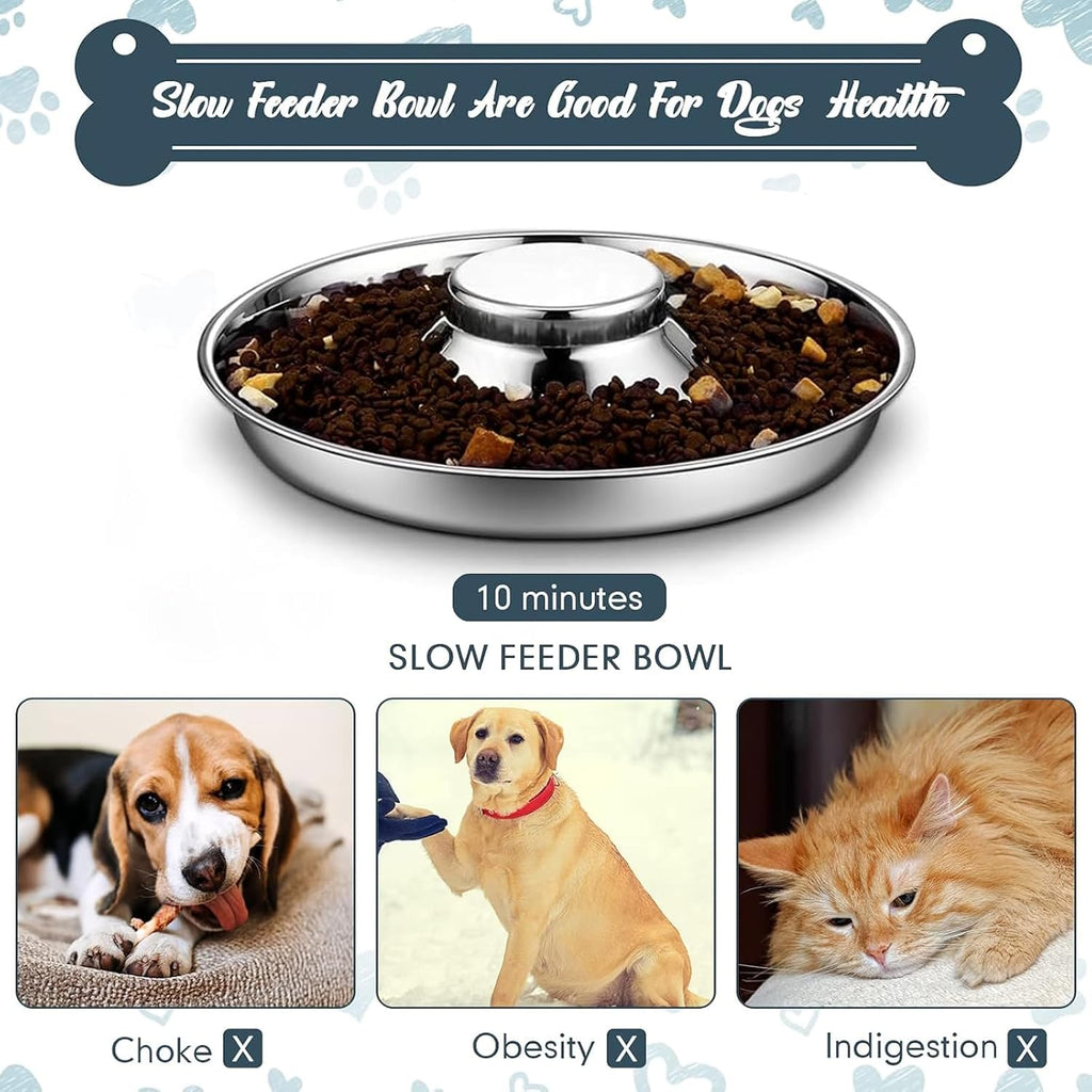 6 Pcs Stainless Steel Puppy Bowls 10.2" Puppy Feeder Dog Water Food Feeding Bowl for Multiple Weaning Small Dogs Cats, Pet Eating at The Same Time, Cylinder Style - view 4
