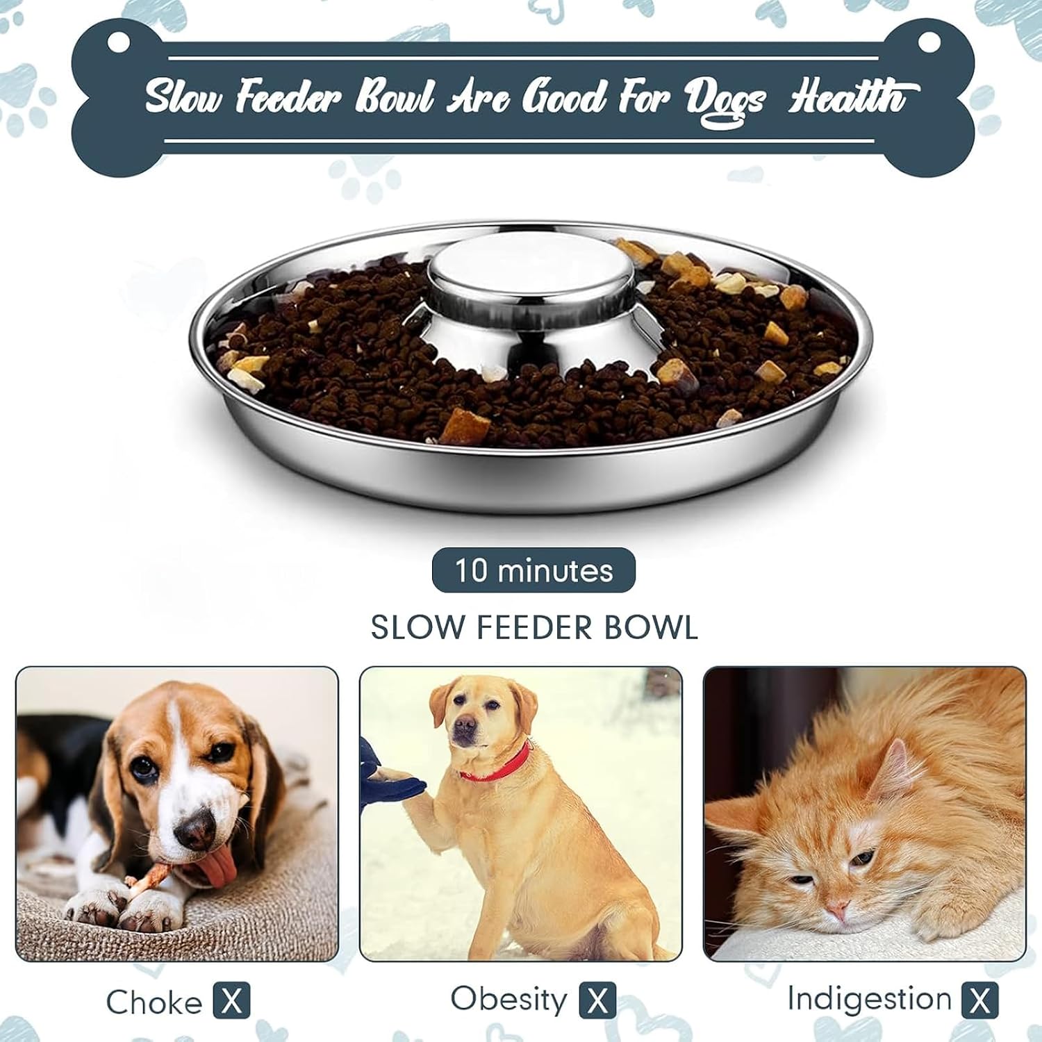 6 Pcs Stainless Steel Puppy Bowls 10.2" Puppy Feeder Dog Water Food Feeding Bowl for Multiple Weaning Small Dogs Cats, Pet Eating at The Same Time, Cylinder Style - view 4