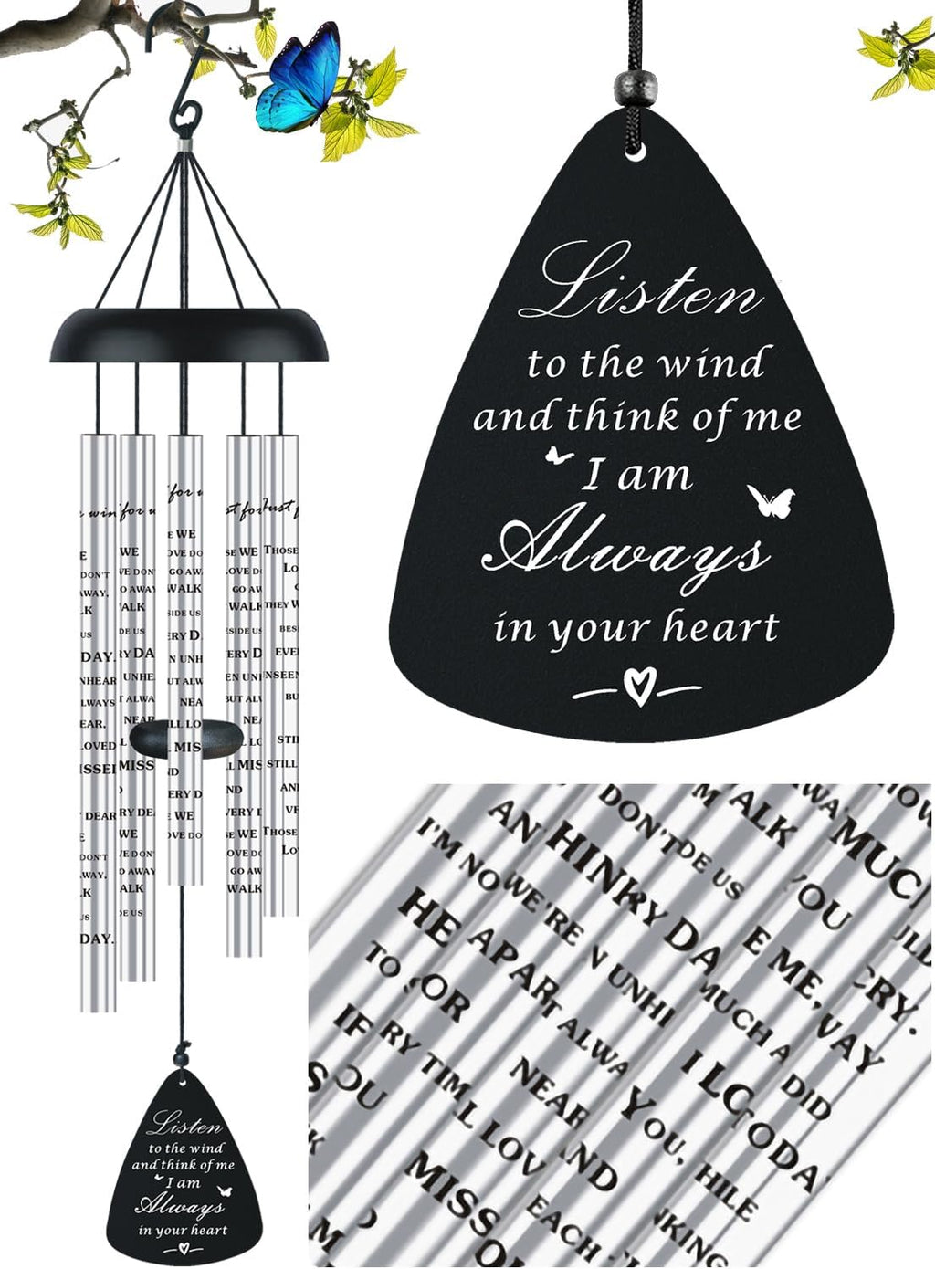 Dog Memorial Gifts for Loss of Dog Pet Bereavement Sympathy Gift Memorial Gifts for Dogs Wind Chime in Memory of Dog Remembrance Passing Away Gift, 32 inch - view 3