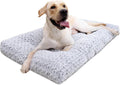 Washable dog bed medium size dog crate bed plush pet mat 35"x23" gray | deluxe plush comfy kennel pad, anti-slip bottom, deep sleeping mat for medium dogs, machine washable for easy cleaning