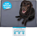 Extra-Large Dog Mat for Food and Water Bowls - Waterproof Pet Feeding Mat to Prevent Spills - Anti-Slip Rubber Tray for Messy Eaters - Placemat Protector for Floors - 32in x 24in - Grey