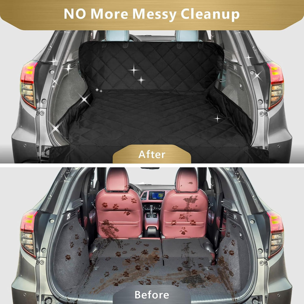 SUV Cargo Liner for Dogs - Trunk Cover with Bumper Flap Protector | Water Resistant Pet Cargo Cover with Non-Slip Mat, Dog Car Seat Cover Prevents Scratches Pet Hair Mud Dirt for Midsize SUVs - view 3