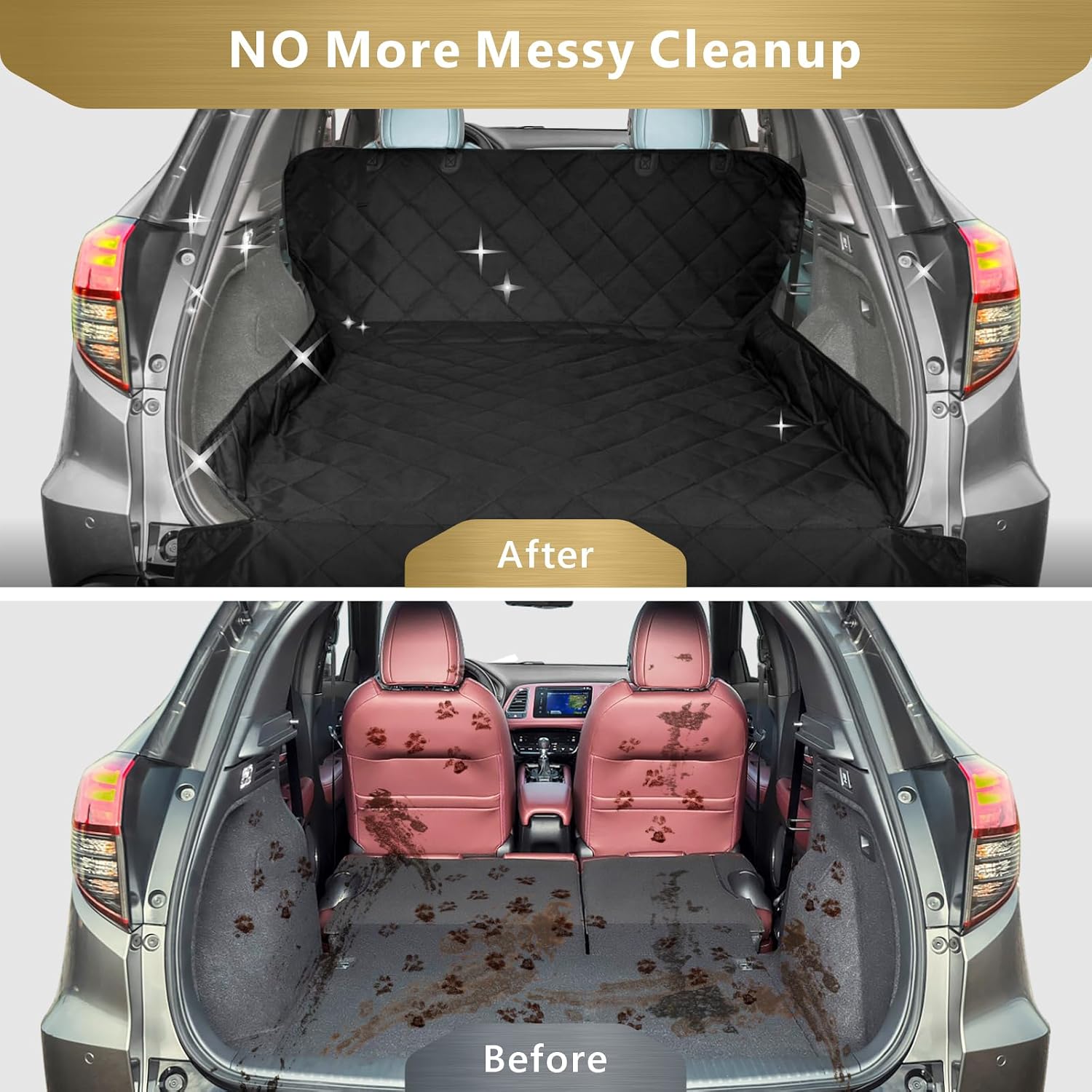 SUV Cargo Liner for Dogs - Trunk Cover with Bumper Flap Protector | Water Resistant Pet Cargo Cover with Non-Slip Mat, Dog Car Seat Cover Prevents Scratches Pet Hair Mud Dirt for Midsize SUVs - view 3