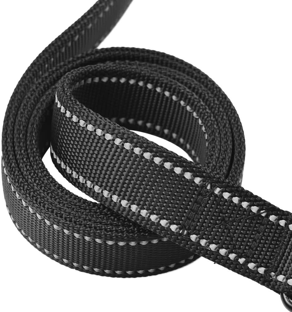 Dog Leash 6ft Long,Traffic Padded Two Handle,Heavy Duty,Reflective Double Handles Lead for Control Safety Training,Leashes for Large Dogs or Medium Dogs,Dual Handles Leads(Black) - view 3